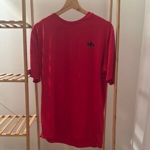 Vibrant Red Short Sleeve Tee Classic Crew Neck